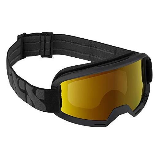 IXS goggle hack black/mirror gold on occhiali, unisex adulto, nero, uni