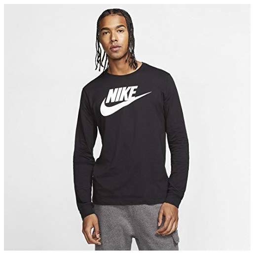 Nike sportswear, maglia lunga uomo, black/white, l/t