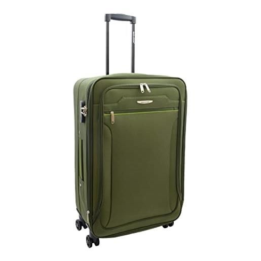Divergent Retail dr524 - valigie per bagagli leggere espandibili con quattro ruote, colore: verde, verde, medium: h: 69 x l: 41 x w: 23 3 kg 64l, leggero a quattro ruote