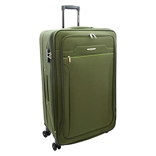 Divergent Retail dr524 - valigie per bagagli leggere espandibili con quattro ruote, colore: verde, verde, large: h: 78 x l: 46 x w: 25 3.5 kg 98l, leggero a quattro ruote