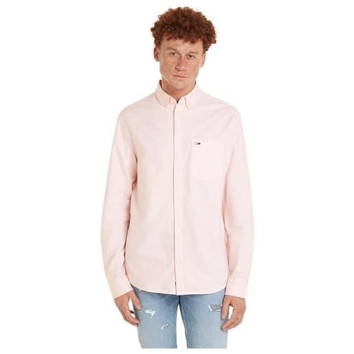 Tommy Jeans tjm reg oxford shirt dm0dm18335 camicie eleganti, rosa (pink crystal), l uomo