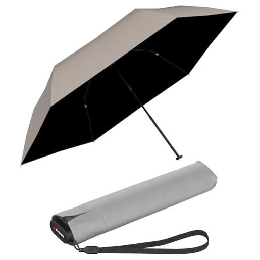 Knirps ombrello tascabile us. 050 ultra light slim manual con protezione uv, stone with black coating, 90 cm, ombrello tascabile apribile