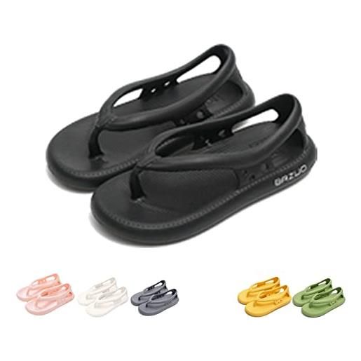 Generic bazuo sandals, unisex-adult summer beach non-slip flip flops comfort walking sandals couple bathroom slippers (nero, 37-38 eu)
