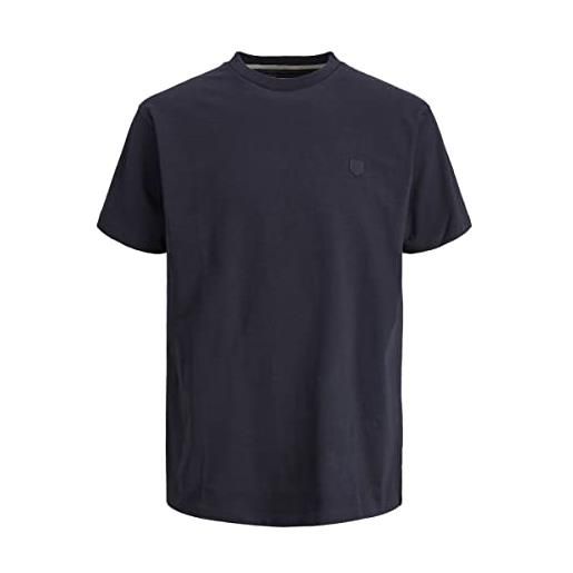 JACK & JONES jprcc badge heavy tee ss crew neck noos t-shirt, blu marino, s uomo