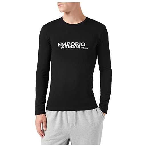 Emporio Armani long sleeves t-shirt on-site edition, t-shirt uomo, nero, xl