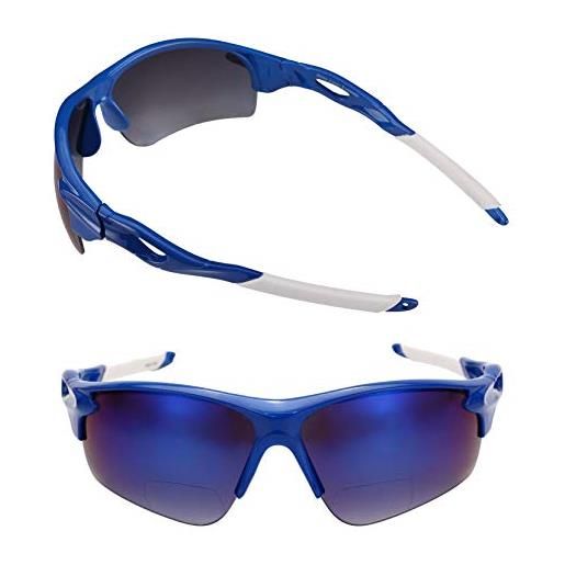 Mass Vision the athlete 2 paia di occhiali da sole bifocali da lettura per uomo e donna blu m