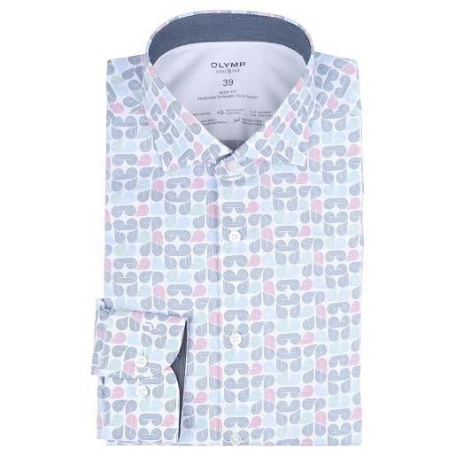 Olymp camicia level 5 stampa multicolour - uomo - abbigliamento -, multicolore, blu, 40