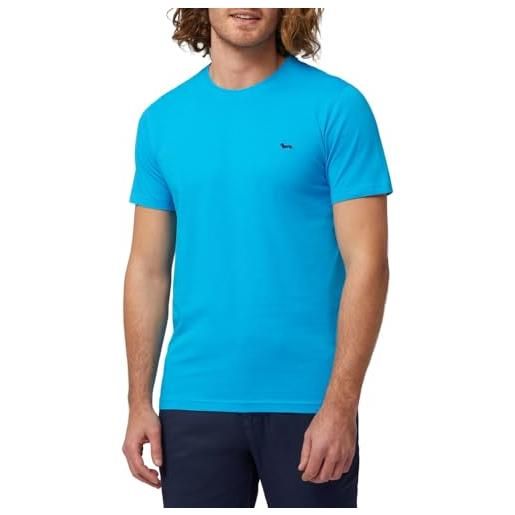 Harmont & Blaine t-shirt manica corta con logo a contrasto inl001021223 blu chiaro blu