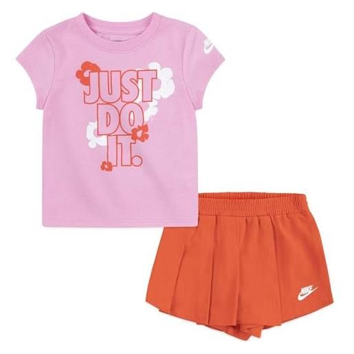 Nike completo bimba floral skort set 16l814 (rosa, 24 months)