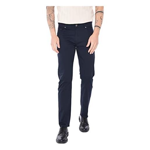 Ciabalù pantalone uomo elegante cinque tasche pantaloni in cotone elasticizzato regular fit (50, blu)