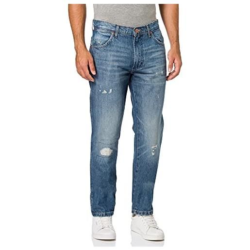 Wrangler greensboro jeans, blu (rough rider), 32w / 30l uomo