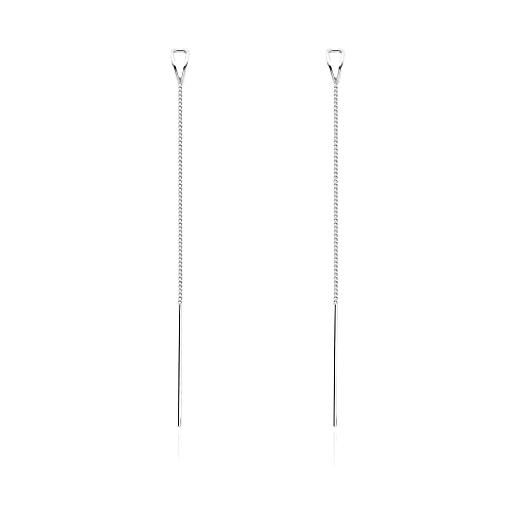 SLUYNZ 925 orecchini a catena in argento sterling penzolanti per le donne teen girls orecchini pendenti lunghi linea orecchini nappa (a-silver)