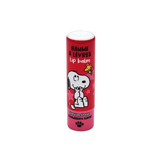 Mevsim Store snoopy lucidalabbra per bambini, con licenza ufficiale, balsamo per le labbra, sapore di fragola, 5 g, vegano, rosso, balsamo per le labbra per bambini, dermatologicamente testato
