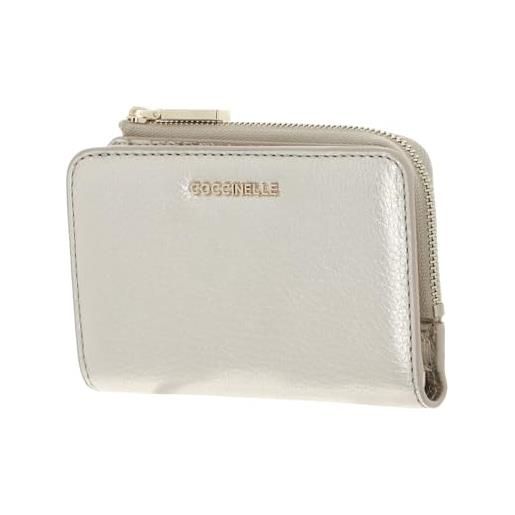 Coccinelle metallic soft wallet grained leather pale gold