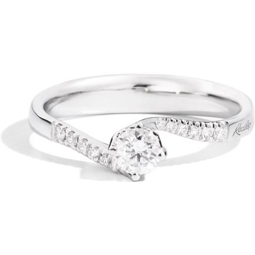 Recarlo anello solitario valentin Recarlo anniversary in oro bianco con diamanti 0,40 ct