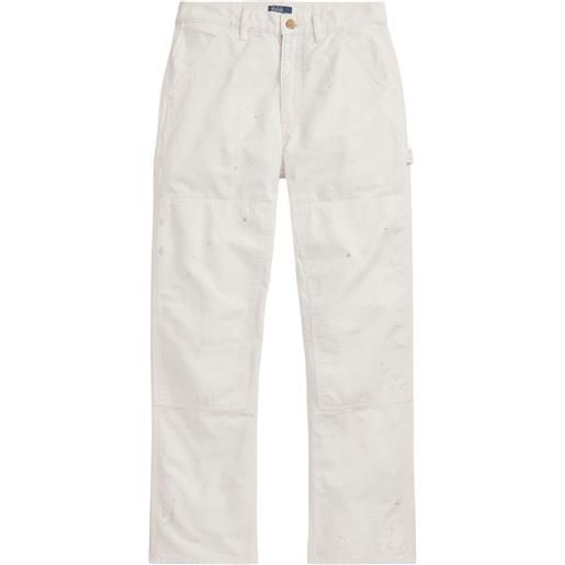 Polo Ralph Lauren pantaloni dritti a vita media - bianco