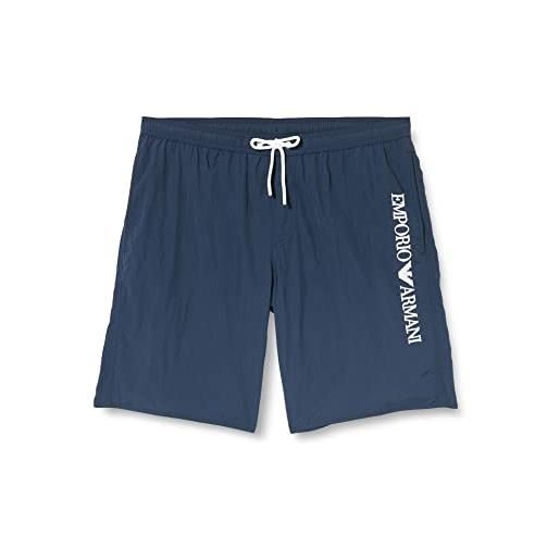 Emporio Armani swimwear men's Emporio Armani embroidery logo bermuda short swim trunks, blu navy, 48, blu navy