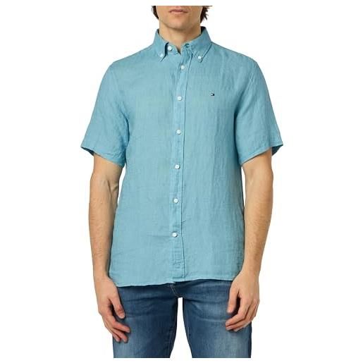 Tommy Hilfiger camicia maniche corte uomo, blu (carbon navy), 3xl