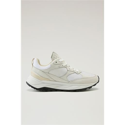 Woolrich donna sneakers running in tessuto ripstop e nabuk bianco taglia 39