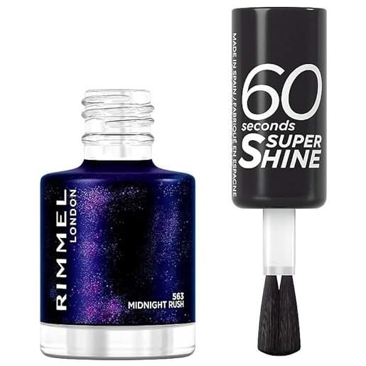 Rimmel London, 60 seconds super shine, smalto per unghie, 563 midtnight rush, 8 ml