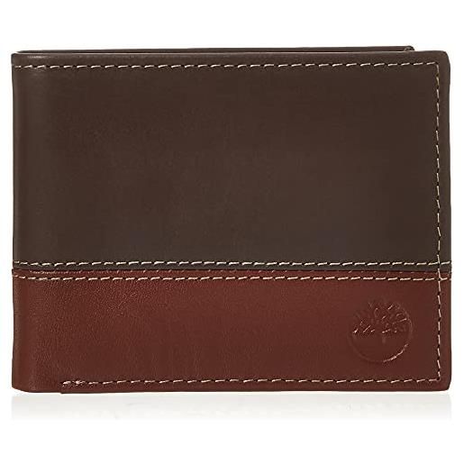 Timberland hunter leather passcase trifold wallet hybrid portafogli, marrone/cognac, taglia unica uomo