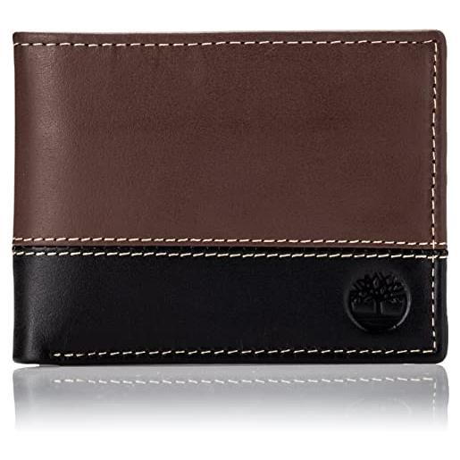 Timberland hunter leather passcase trifold wallet hybrid portafogli, marrone/cognac, taglia unica uomo