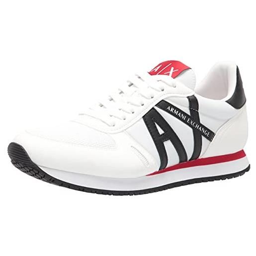 Armani Exchange sneaker, scarpe da ginnastica uomo, bianco, 46 eu