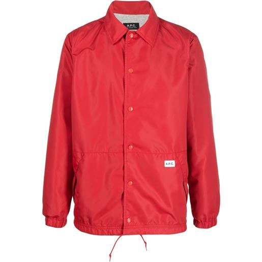 A.P.C. giacca-camicia con applicazione - rosso