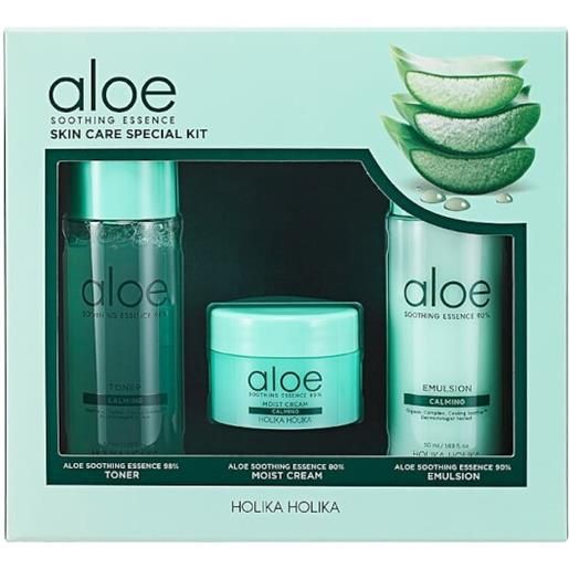 Holika Holika holika kit tonico + emulsione crema aloe soothing essence skin care special 120ml