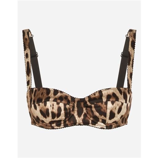 Dolce & Gabbana reggiseno a balconcino in raso stampa leopardo