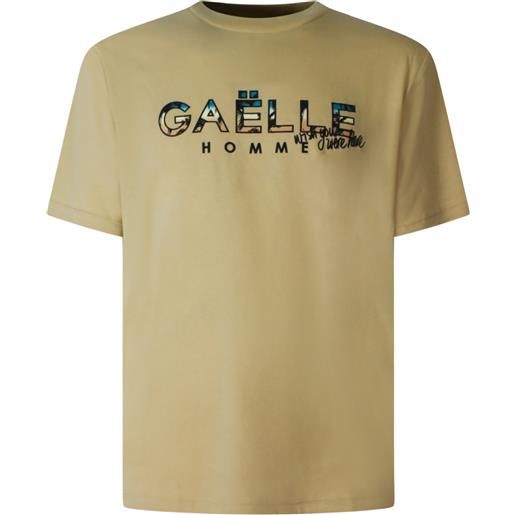 GAëLLE PARIS t-shirt beige con logo per uomo