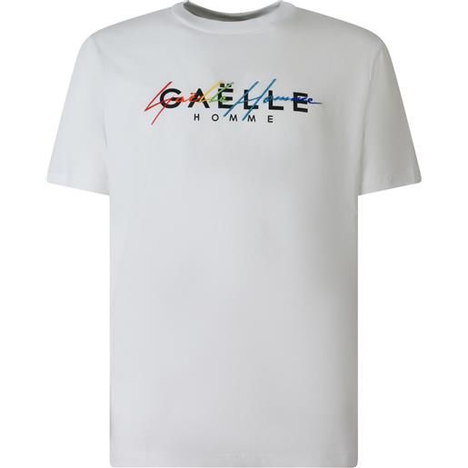 GAëLLE PARIS t-shirt bianca con logo centrale per uomo