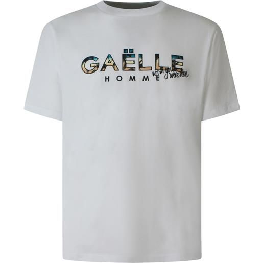 GAëLLE PARIS t-shirt bianca con logo per uomo