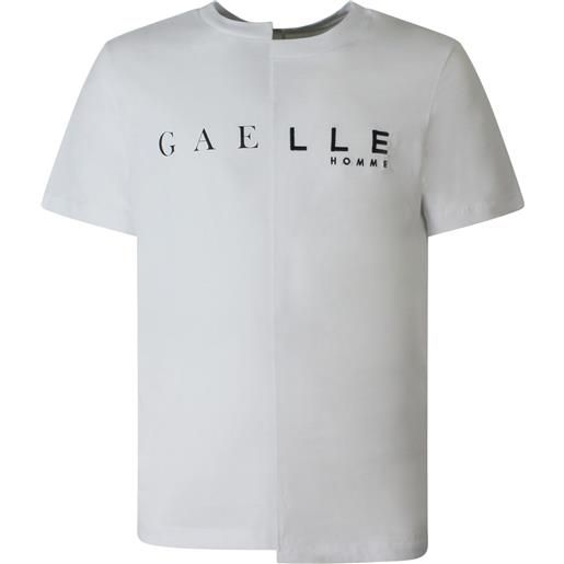 GAëLLE PARIS t-shirt bianca con logo per uomo