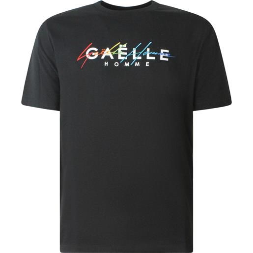 GAëLLE PARIS t-shirt nera con logo centrale per uomo