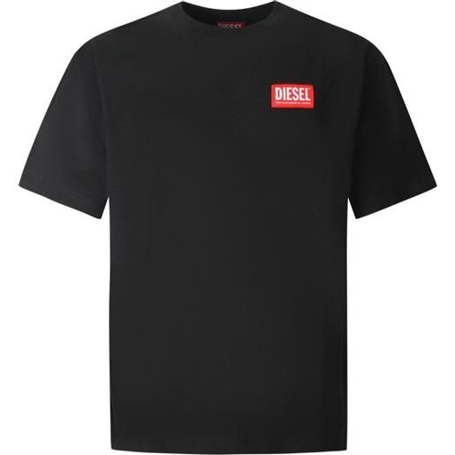 DIESEL t-shirt nera con mini logo per uomo