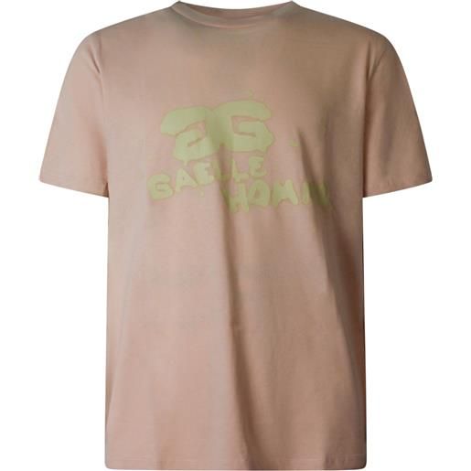 GAëLLE PARIS t-shirt rosa con fantasia per uomo