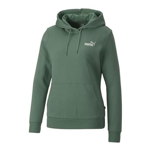 PUMA ess+ felpa con cappuccio con ricamo fl sudore, eucalipto, l donna