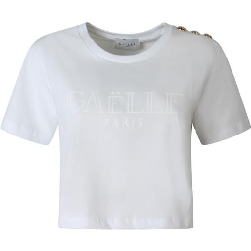 GAëLLE PARIS t-shirt bianca corta per donna