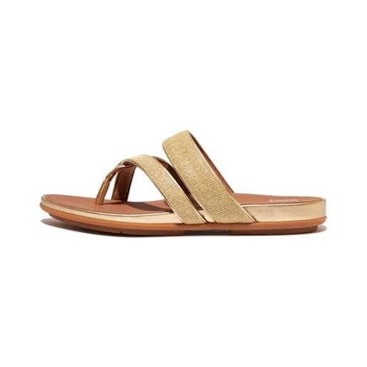 Fitflop gracie shimmerlux strappy toe-post sandals, sandali donna, 56 eu