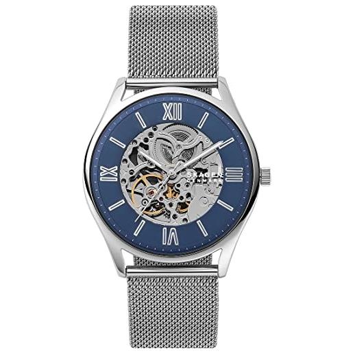 Skagen orologio holst automatic da uomo, movimento automatico, cassa in acciaio inossidabile 42 mm con bracciale a maglie in acciaio inossidabile, skw6733