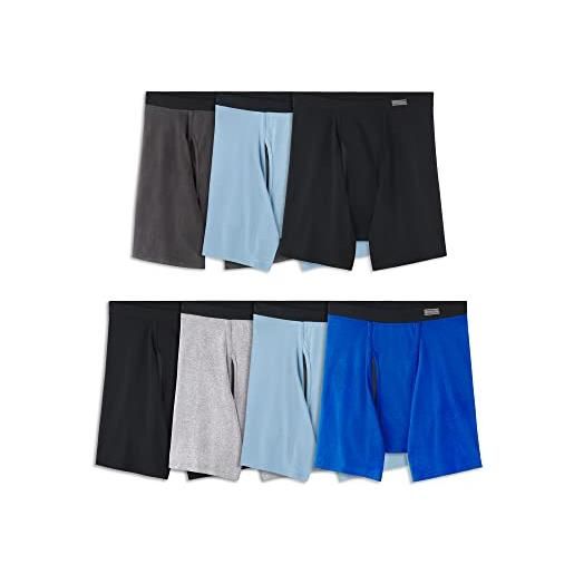 Fruit of the Loom men's coolzone boxer briefs (assorted colors), 7 pack-covered waistband, large