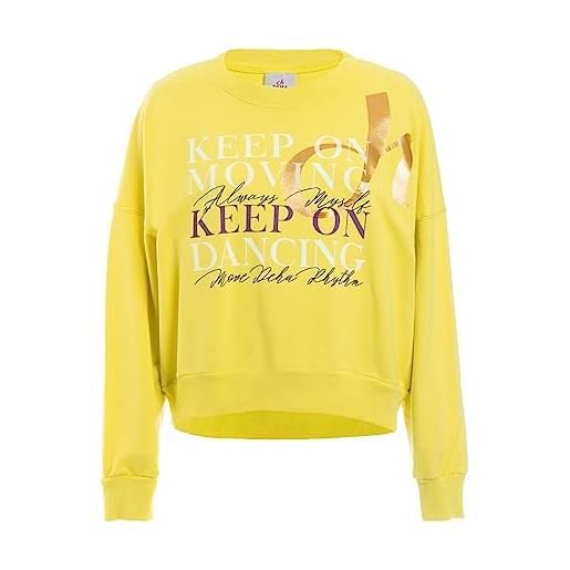 DEHA - felpa eco-wear graphic sweatshirt in cotone, giallo (s)