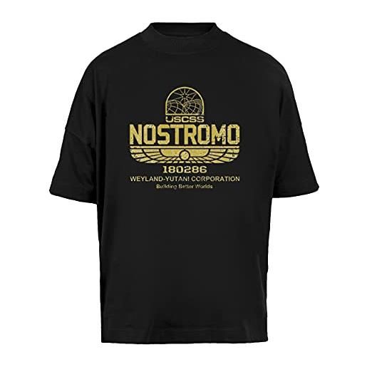 Vendax nostromo - alien unisex maglietta larga a maniche corte uomo donna nera baggy t-shirt short sleeves black