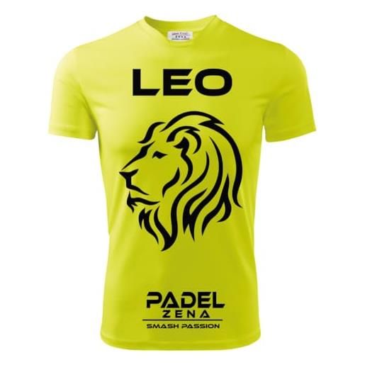 Zena Padel t-shirt uomo | dry fit | elasticizzato e traspirante | made in italy | zodiac leone (it, testo, m, regular, regular, giallo)
