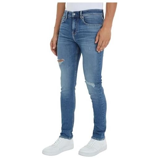 Calvin Klein Jeans jeans uomo skinny fit, blu (denim medium), 34w/30l