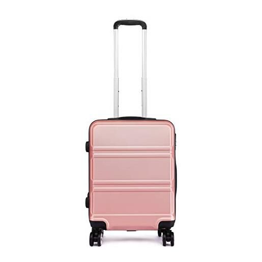 KONO valigia da 55cm resistente e rigida valigia 20 '' bagaglio a mano 4 ruote rotanti con lucchetto tsa (nudo)