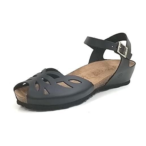 Yokono sandali monaco 003 in pelle nera