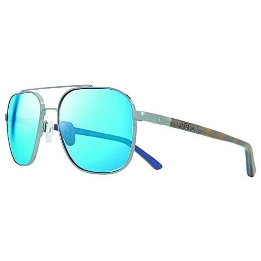 Revo occhiali da sole harrison: lenti in cristallo polarizzato con montatura navigator in metallo, montatura gunmetal con lenti blu
