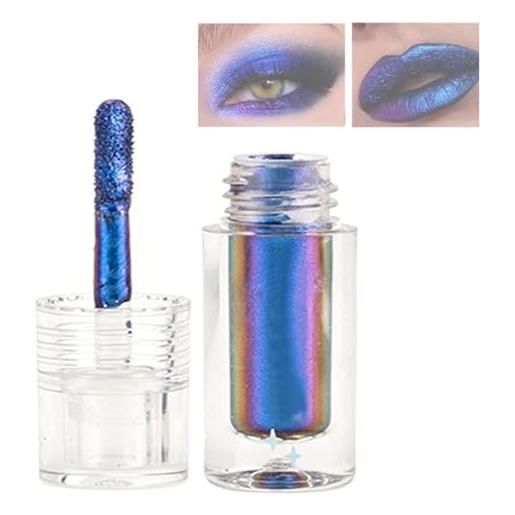 Pemarlis ombretti liquido glitter occhi, ombretto liquido scintillante con brillantini scintillanti, impermeabile olografico cromo scintilla ombretto glitter trucco occhi (blu)